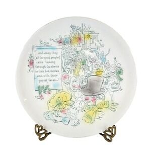 Vintage Buffalo China Plate 1960 Charles Dickens 9.5" Rix Jennings Artist